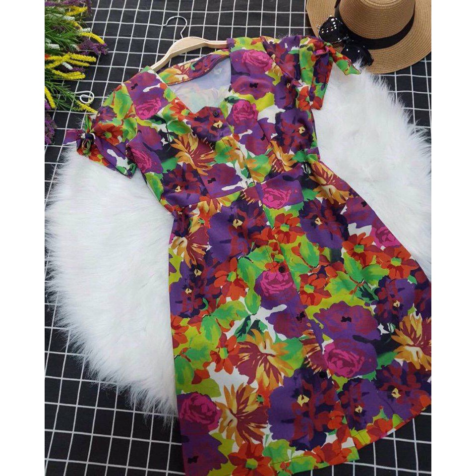 ĐẦM XÒE HOA CÀI NÚT D0957140