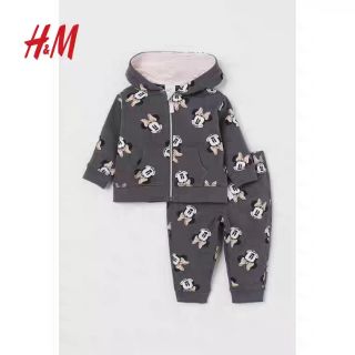 Set nỉ màu ghi mickey hm size 73/48