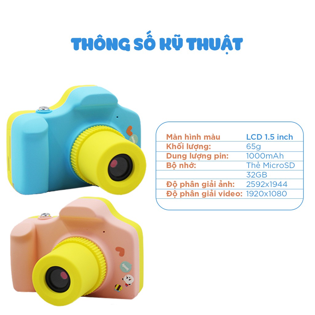 Máy Chụp Ảnh Cho Bé Oaxis myFirst Camera FC5150SA Màn Hình LCD 1,5 inch Siêu Nhỏ Gọn - Hàng Chính Hãng