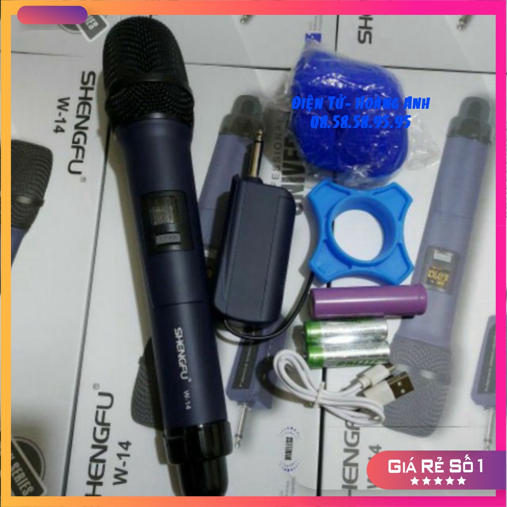 [Mã ELHACE giảm 4% đơn 300K] Micro đa năng SHENGFU W14 với thiết kế sang chảnh vỏ mic bằng nhôm màu xanh