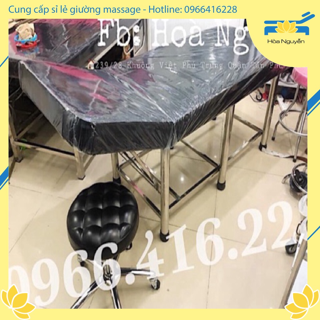 Giường spa inox chân to ống phi 50