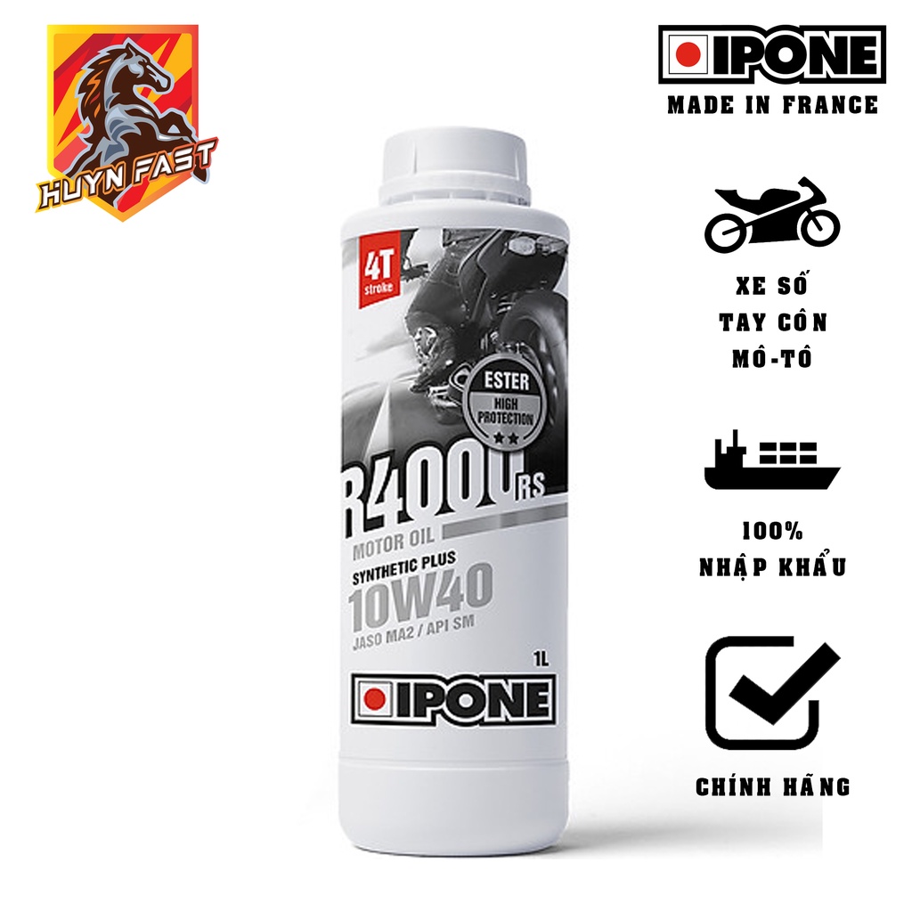 Dầu Nhớt IPONE R4000rs 10W40 Công nghệ Tổng Hợp Gốc Ester (CÓ CHIẾT LẺ)
