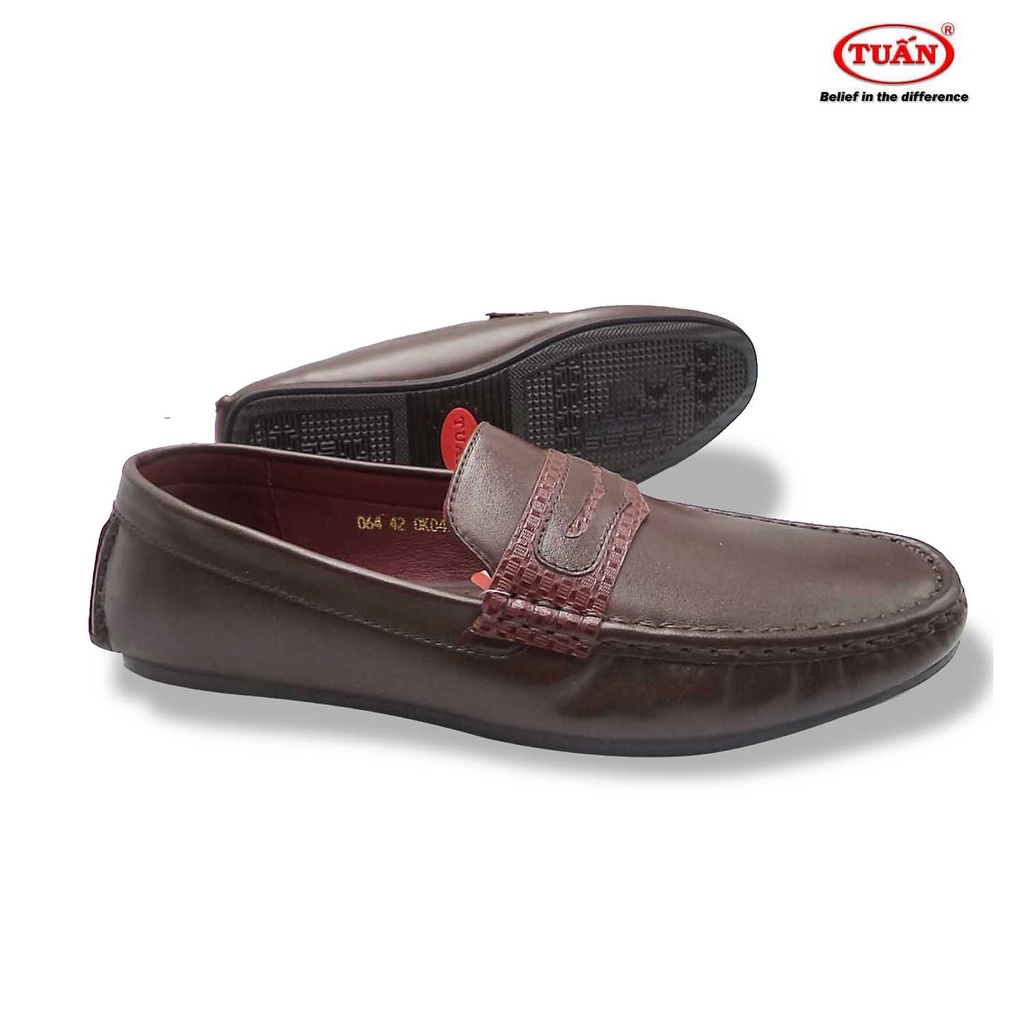 Giày da nam giày lười QUAI DA BÒ THẬT thương hiệu Tuấn GXHU-064