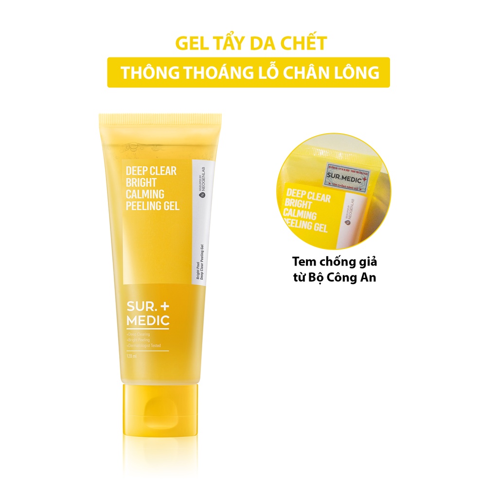 Tẩy Tế Bào Chết Làm Sáng Da Dạng Gel SUR MEDIC Deep Clear Bright Calming Peeling Gel 120ml