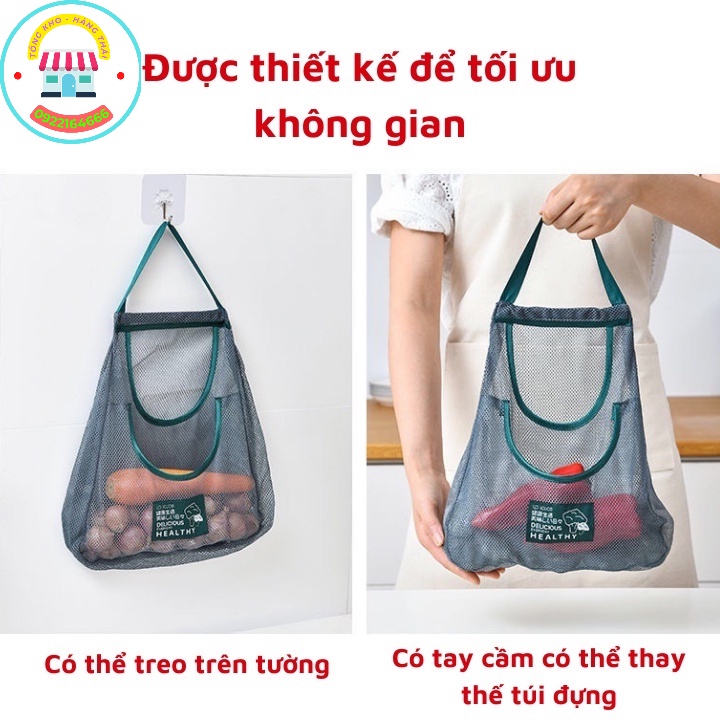 Túi Đựng Hành Tỏi, Rau, Củ Treo Nhà Bếp Tiện Dụng Thiết Kế Miệng Rộng , Miệng Túi Được Viền May Chắc Chắn ( SP002222)