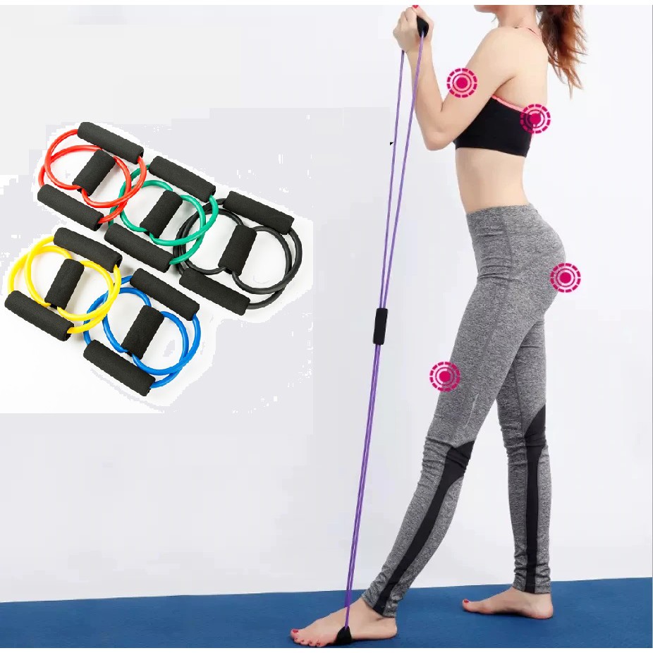 Dây tập cơ ngực YOGA chính hãng SPORTY YGT2 hình số 8 chất liệu silicon đàn hồi hỗ trợ các bài tập dãn cơ, tập thể hình