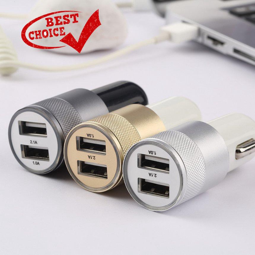 ❖【416】 DC12-24V 2.1A 1.0A Nhôm Bộ điều hợp sạc ô tô đa năng USB cổng kép