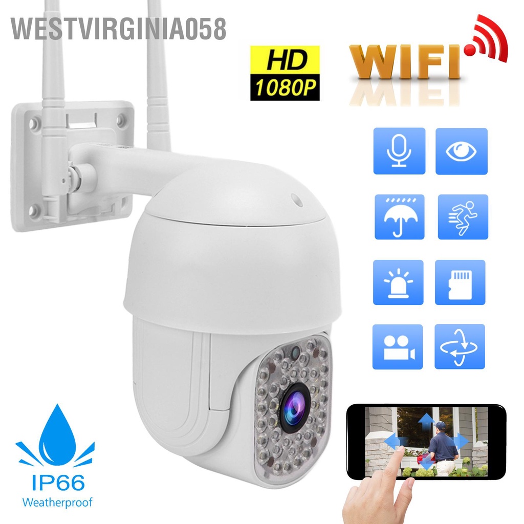 Có thể bán buôn Camera IP WiFi không dây 2in 1080P Phát hiện chuyển động HD Liên lạc bằng giọng nói Tầm nhìn ban đêm Chống thấm nước cho Hệ thống an ninh gia đình Westvirginia058 Hàng giao ngay