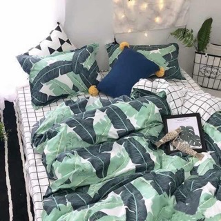 Bộ chăn ga gối cotton poly ( kèm ruột chăn)