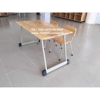 Bàn học gỗ- Bàn gấp - Bàn học gấp gọn cho bé mầm non
