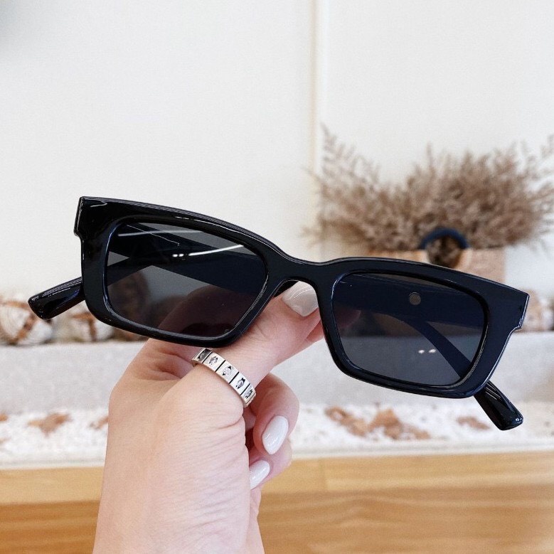 Mắt kính râm mát nữ nam gọng kính vuông thời trang phong cách Ulzzang chống tia UV đẹp cute giá rẻ HANASO 203