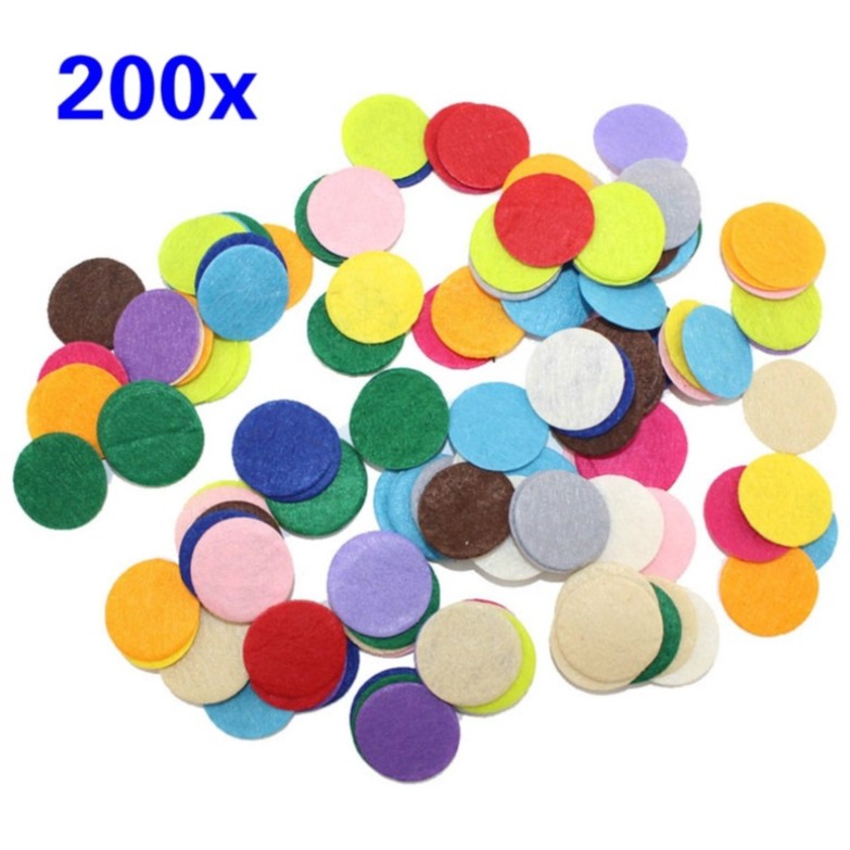 Bộ 200 miếng vải nỉ tròn 2.5cm làm phụ kiện trang trí tóc thủ công