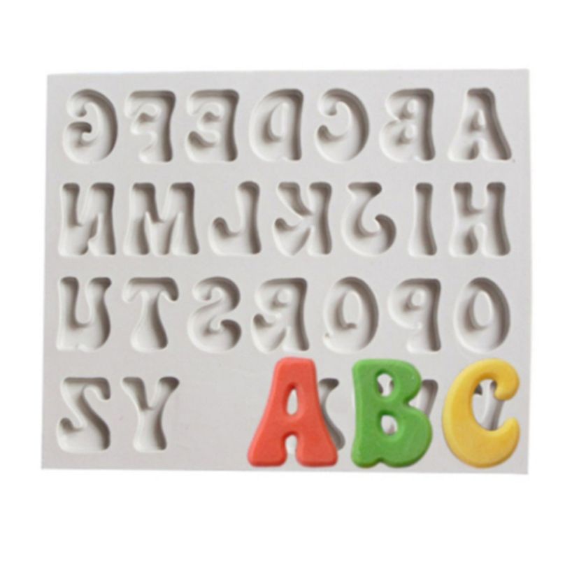 Khuôn Silicone Tạo Hình Làm Bánh Kẹo Hình Chữ Cái Và Số 3D DIY