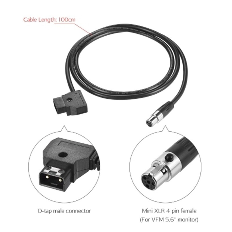 Dây Cáp D-Tap Male Sang (Tinny) Mini Xlr 4 Pin Dài 100cm Cho Vfm 5.6inch