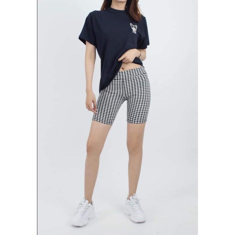 Quần biker short thun ôm caro F21 xuất khẩu