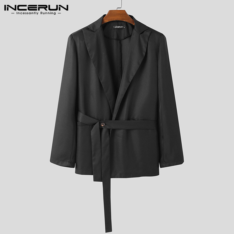 Áo khoác blazer INCERUN dài tay dáng rộng cá tính dành cho nam