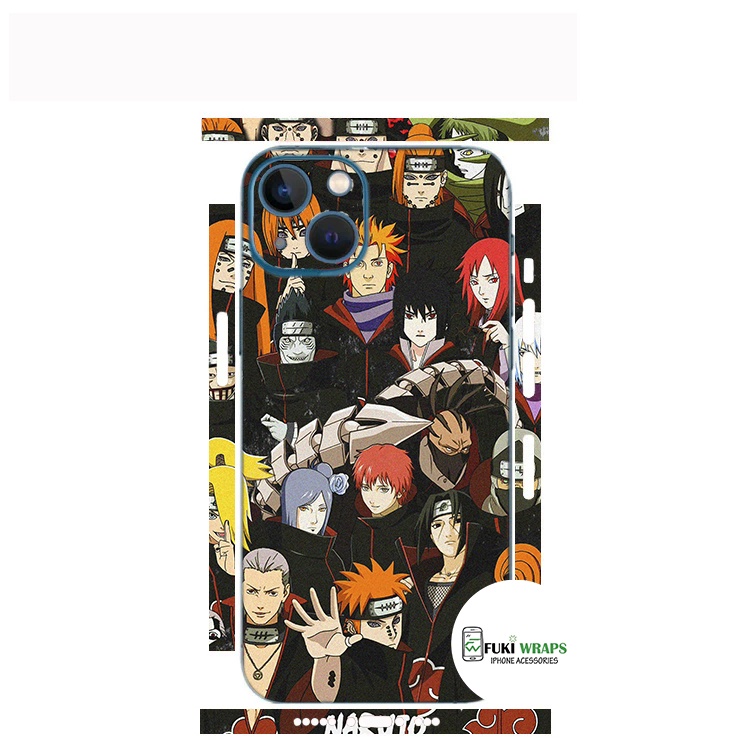 Tấm dán Skin Mặt Sau Naruto FULL VIỀN Dành Cho 13prm , 12prm , 11prm , x , xsm , ip11 , ip12 , ip13 - FukiShop