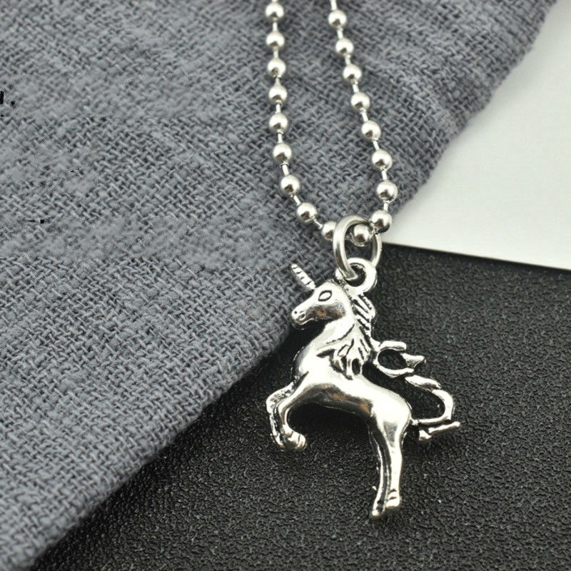 Dây Chuyền Mặt Hình Ngựa Một Sừng Phong Cách Hiphop Cá Tính Độc Đáo