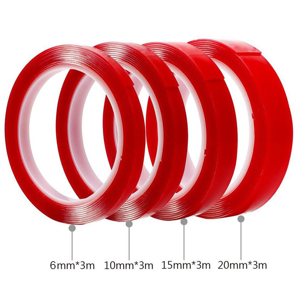 Cuộn băng dán hai mặt màu đỏ 3m dành cho xe hơi