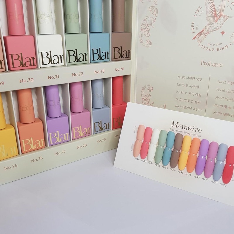 Sơn gel Blanc Dé Blue chính hãng Hàn Quốc set Memoire