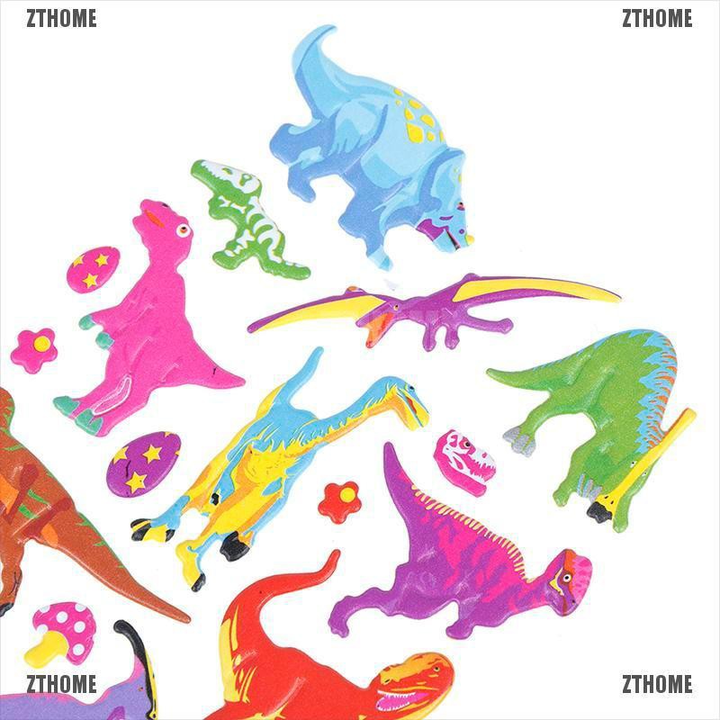 ZTHOME 1pc 3D puffy bubble sticker toys kids cartoon dinosaur 3D stereo stickers toy