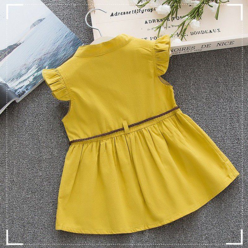 Đầm ngắn không tay chất liệu cotton kiểu chữ A dễ thương cho bé