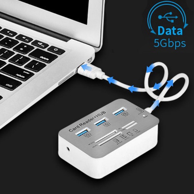 Đầu Đọc Thẻ Nhớ 3 Cổng Usb 3.0 Cho Ms / M2 / Sd / Tf / Micro-Sd