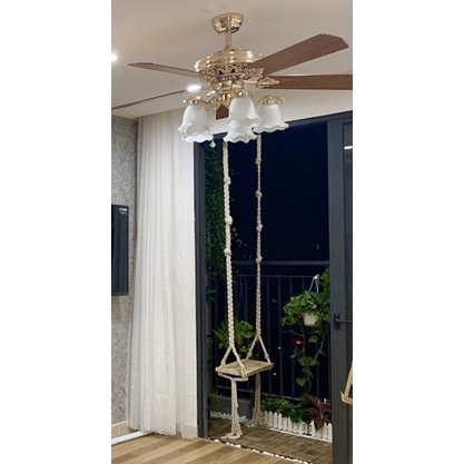 Xích đu macrame vintage treo trần chung cư, sân vườn