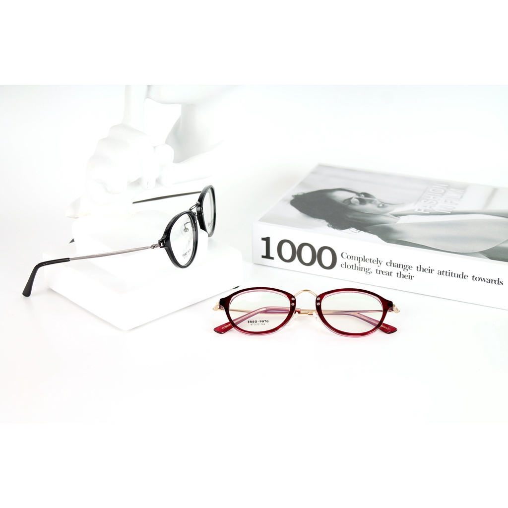 Gọng kính TR90 phối càng hợp kim cao cấp bền đẹp thời trang – hàng chính hãng Oues 9070