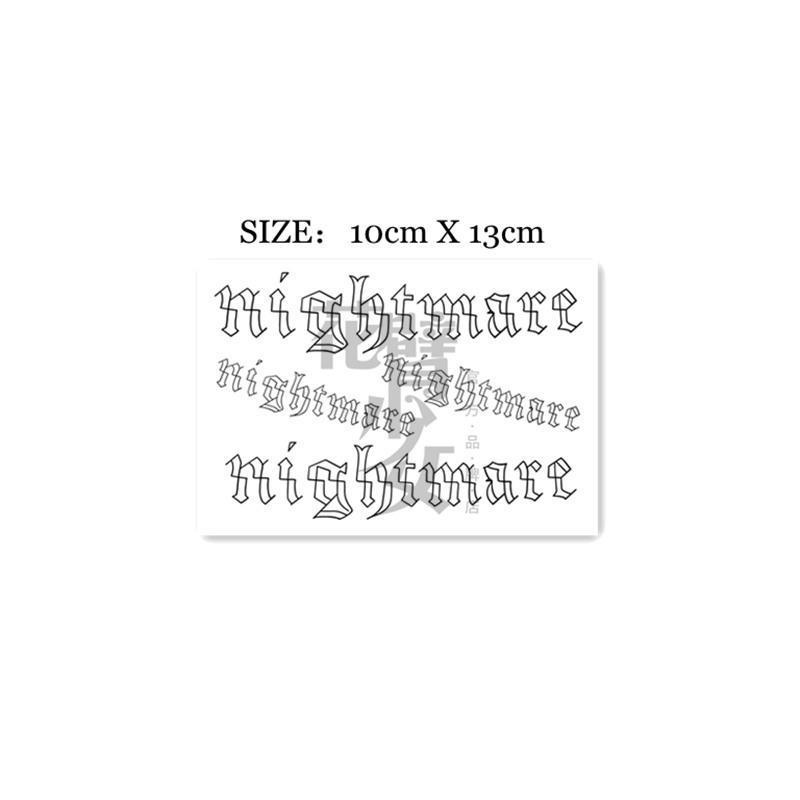 Hình xăm dán họa tiết chữ phong cách gothic cá tính thời trang