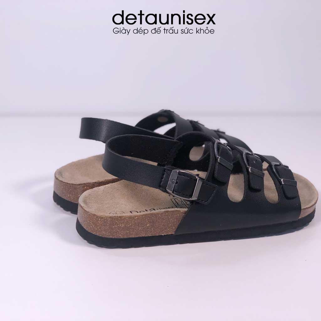 Giày sandal quai hậu đế trấu chiến binh 3 khóa Detaunisex SATA31D