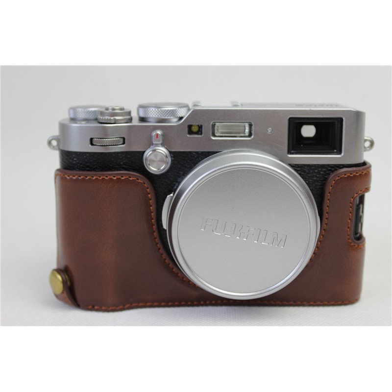 Ốp Lưng Máy Ảnh Da Pu Cho Fujifilm X100F X100-F Camera Nửa Túi Bao
