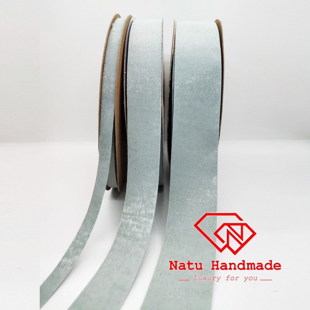 RUY BĂNG GẤM cao cấp - Ruy băng làm nơ, hoa cài áo handmade- 1m