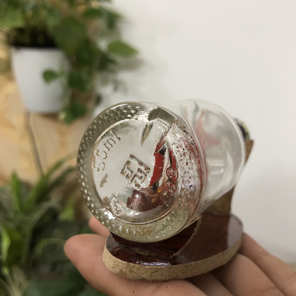 Mô hình thuyền buồm gỗ trong chai thủy tinh, mô hình trang trí để bàn, decor phòng làm việc, quà tặng