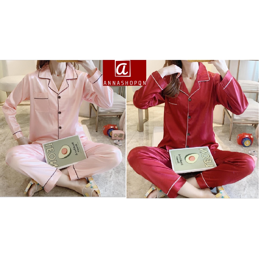 Đồ Bộ Pijama Nữ Lụa Mặc Nhà-Đồ Ngủ Nữ Dài Tay Quần Dài Mềm Mịn, Dễ Thương, Bộ Mặc Nhà Nữ Cute Phong Cách Hàn Quốc-MS617