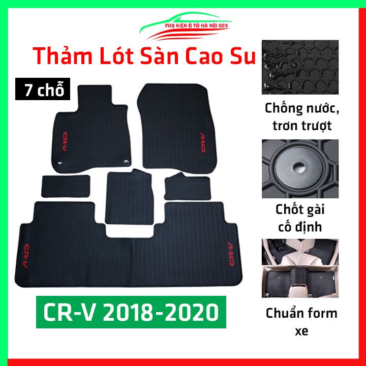 Thảm lót sàn cao su cho xe HONDA CRV 2018-2020 Loại 7 Chỗ 2021-2022 hàng chuẩn theo xe chịu lực tốt