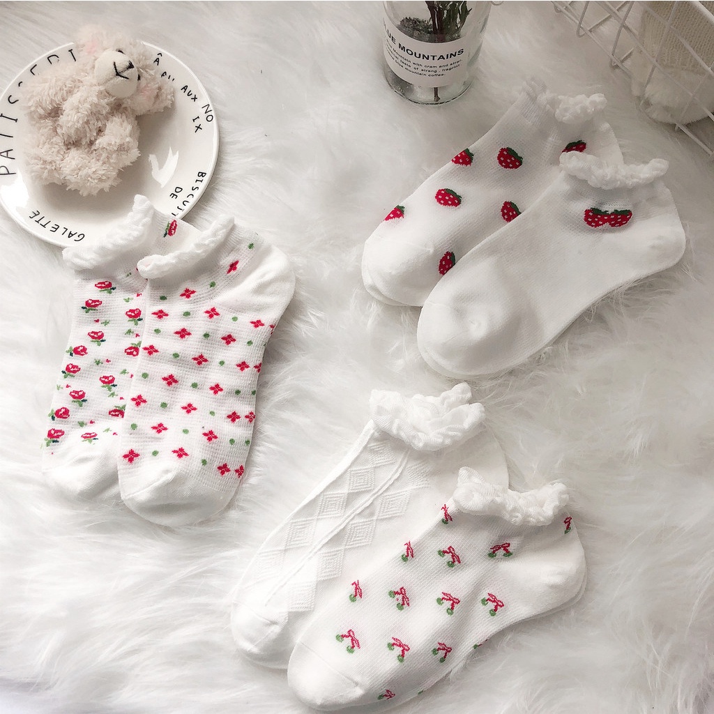 Mới Vớ Cổ Thấp In Họa Tiết Hoạt Hình Dễ Thương Thời Trang Mùa Hè Cho Nữ