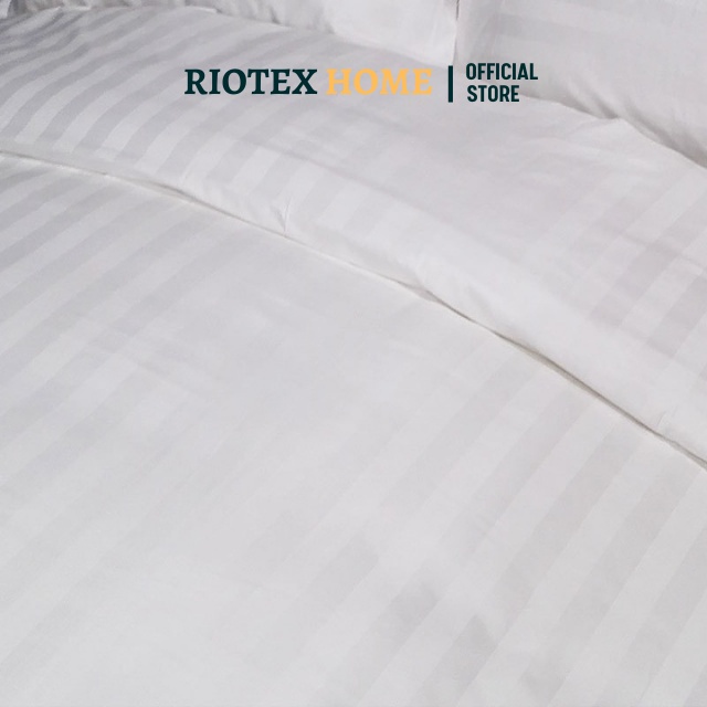 Bộ Ga Gối Cotton Khách Sạn Trắng Sọc Cao Cấp RIOTEX Kích Thước 1m/1m2/1m4/1m6/1m8/2m2/2m )
