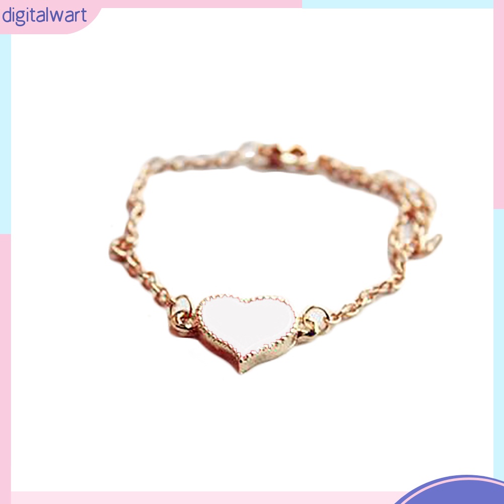 Vòng đeo tay hợp kim mặt hình trái tim xinh xắn dành cho nữ