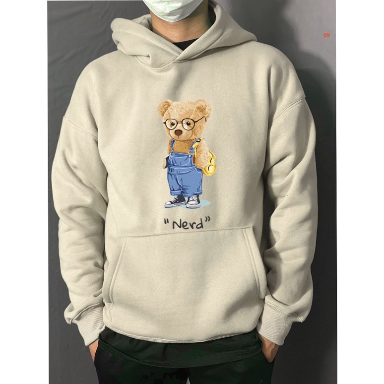 Áo Hoodie Unisex đôi NERD form rộng nam nữ vải Nỉ Bông-TDA09