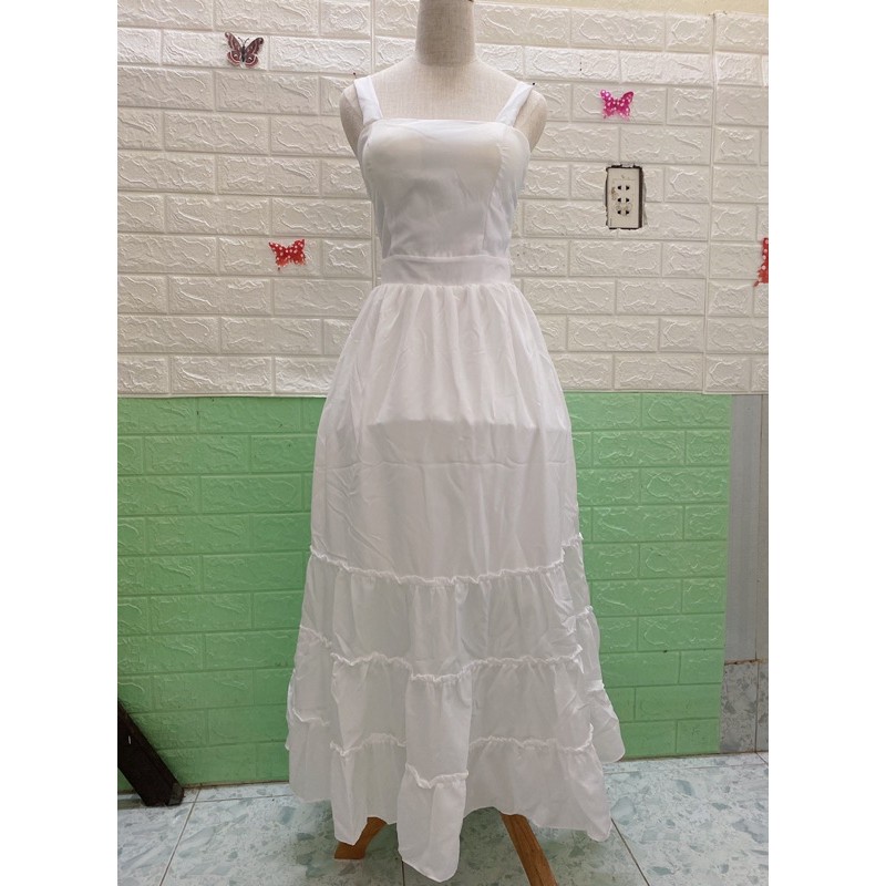Đầm maxi trắng ❤️FREESHIP❤️ Váy đi biển đẹp