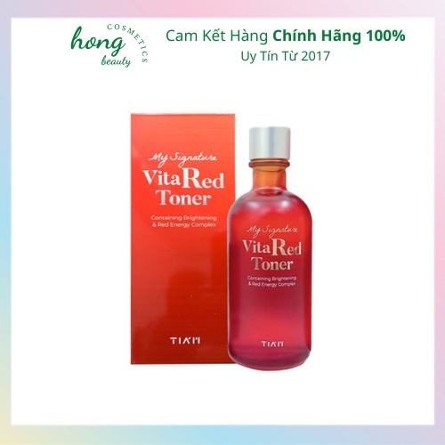 Nước Hoa Hồng Tiam My Signature Vita Red Toner Dưỡng Trắng, Se Khít Lỗ Chân Lông 130ml