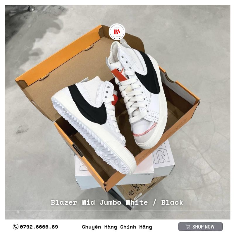 CHÍNH HÃNG Giày Blazer Mid Jumbo Trắng