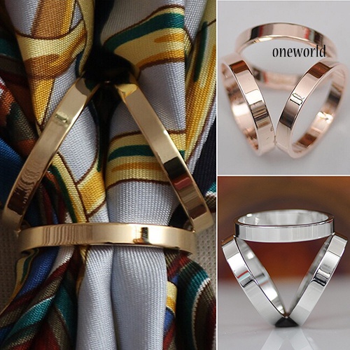 Kẹp Khăn Choàng Lụa Mạ Vàng Hồng Thời Trang