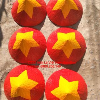 Bộ 5-10-16 nón lá 40cm cờ đỏ sao vàng
