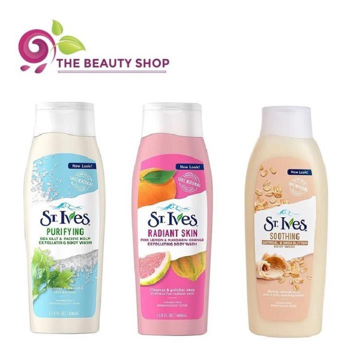 Sữa tắm ST.Ives muối biển,yến mạch bơ, cam chanh, hoa hồng và lô hôi 650ml | BigBuy360 - bigbuy360.vn