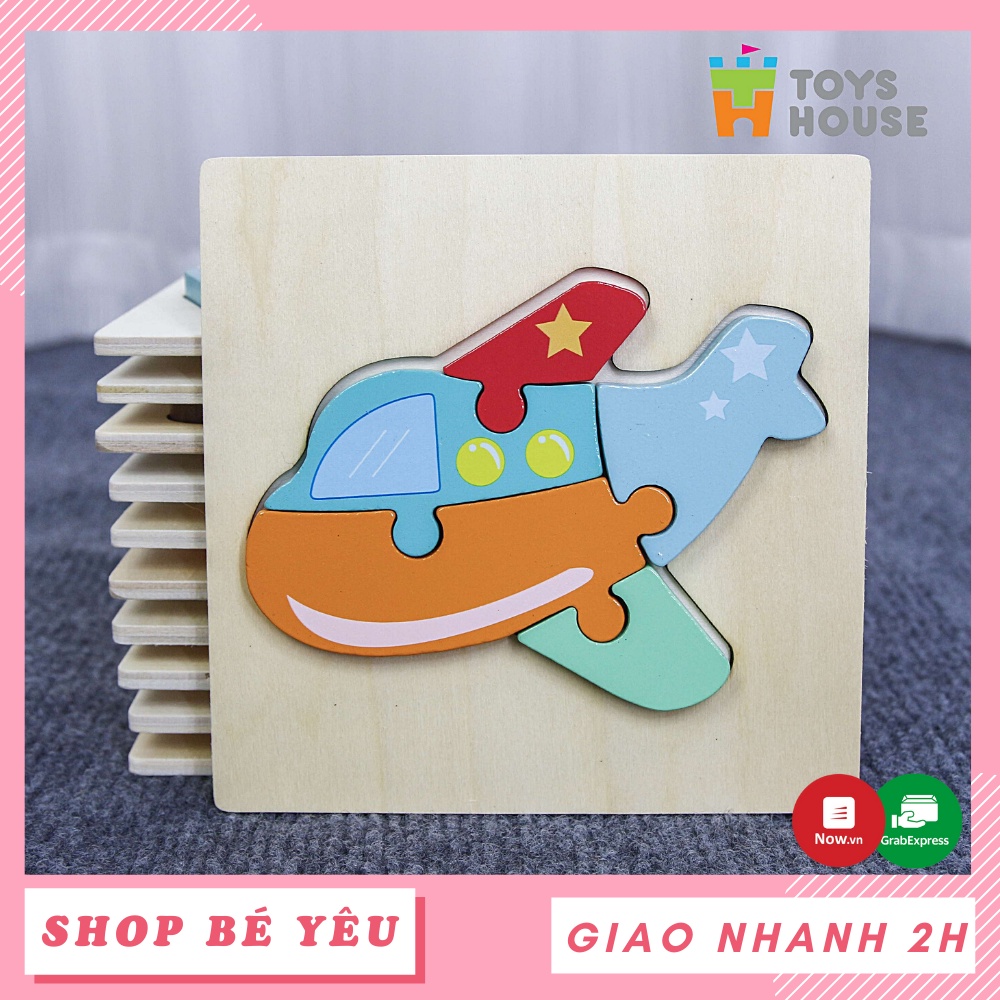 Đồ chơi gỗ thông minh  𝑭𝒓𝒆𝒆𝒔𝒉𝒊𝒑  Đồ chơi ghép hình gỗ 3D thông minh Toyshouse mẫu máy bay