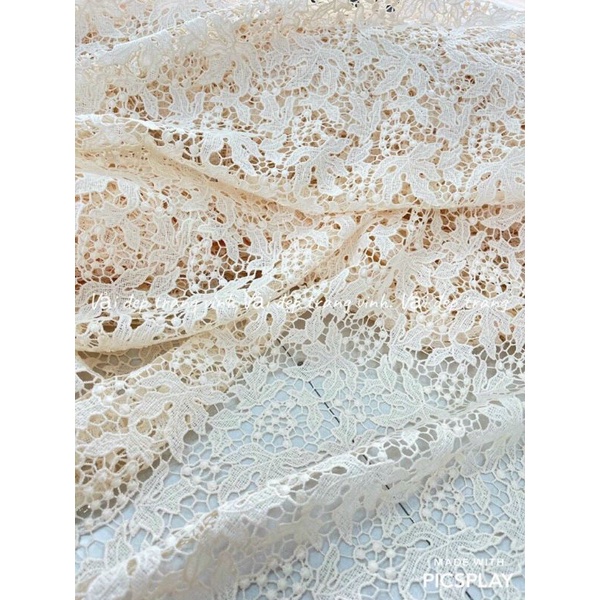 Vải ren chỉ hàng loại 1 may váy đầm công sở