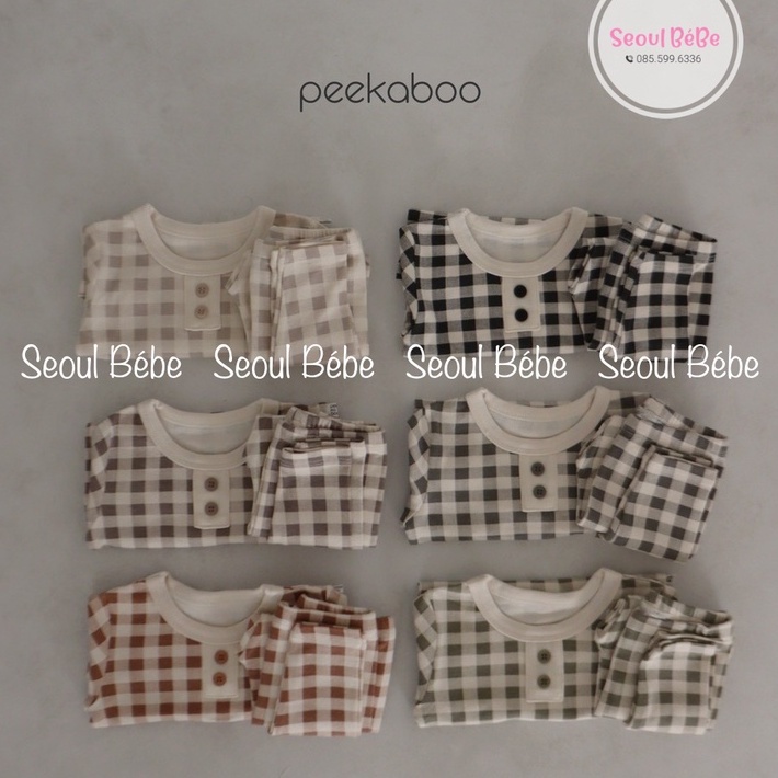 Bộ rời caro Cony cho bé 8-20kg hãng Peekaboo thu đông 2022