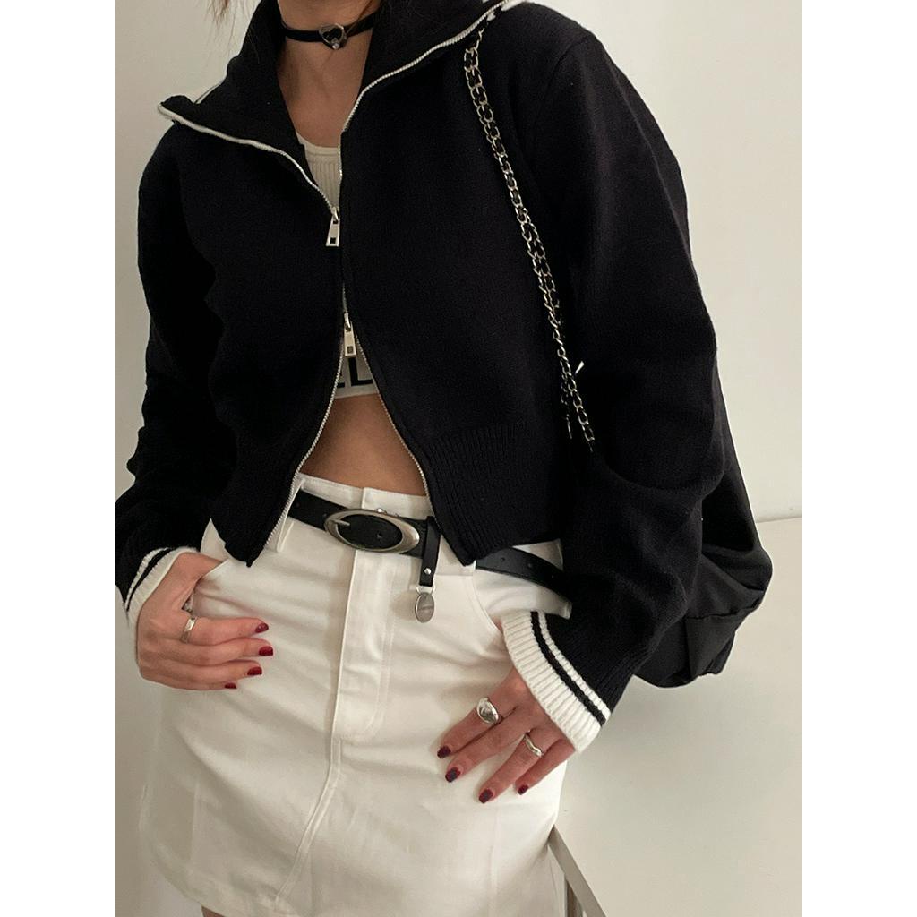 Thắt Lưng Da PU Màu Đen Đơn Giản Phong Cách retro Hàn Quốc